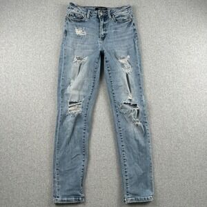 Judy Blue Jeans Womens 3/26 Blue Skinny‎ Distressed High Rise JB88404-LT Denim
